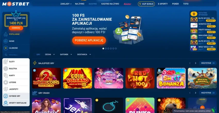 mostbet bonus bez depozytu